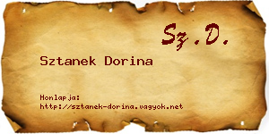 Sztanek Dorina névjegykártya